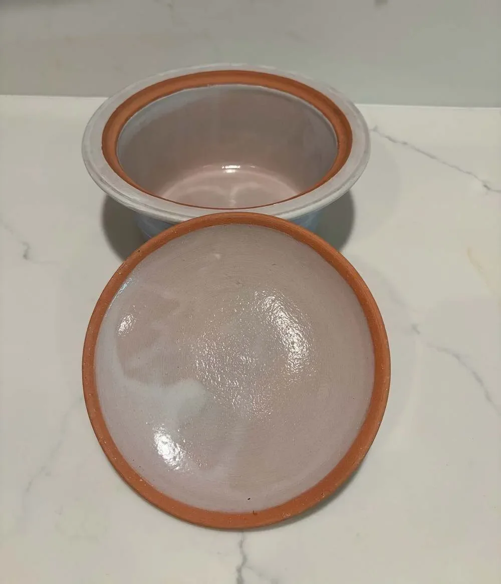 Mikael Carstanjen Studio Art Pottery Lidded Casserole Dish with Seashell Design